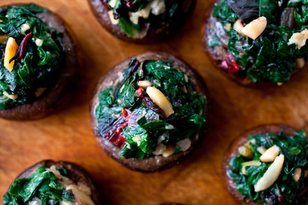 Stuffed Portobello Mushrooms With Swiss Chard Recipe | Recipe Cloud App