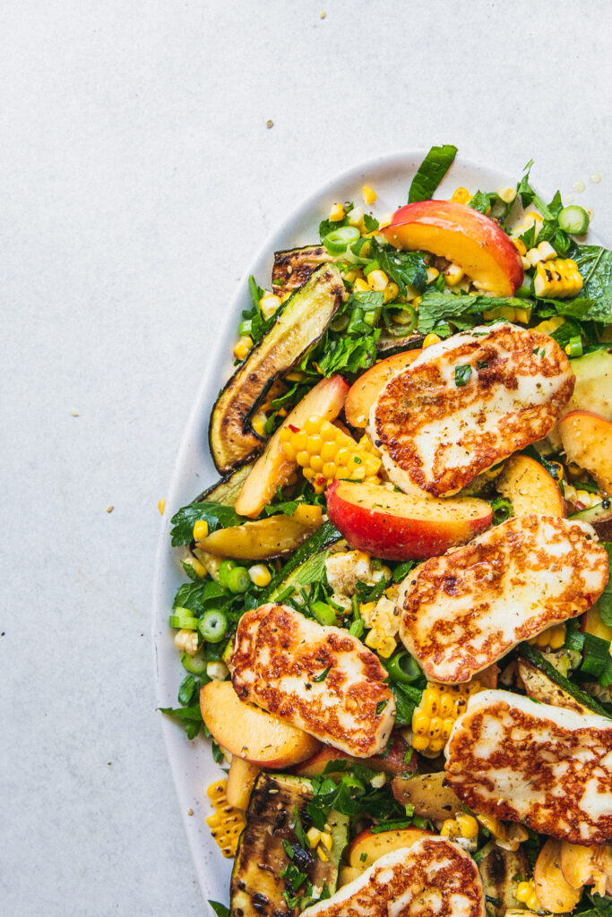 Summer Corn, Nectarine & Haloumi Salad | The Brick Kitchen | Recipe Cloud App