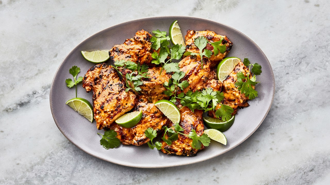 Spicy Coconut Grilled Chicken Thighs | Recipe Cloud App