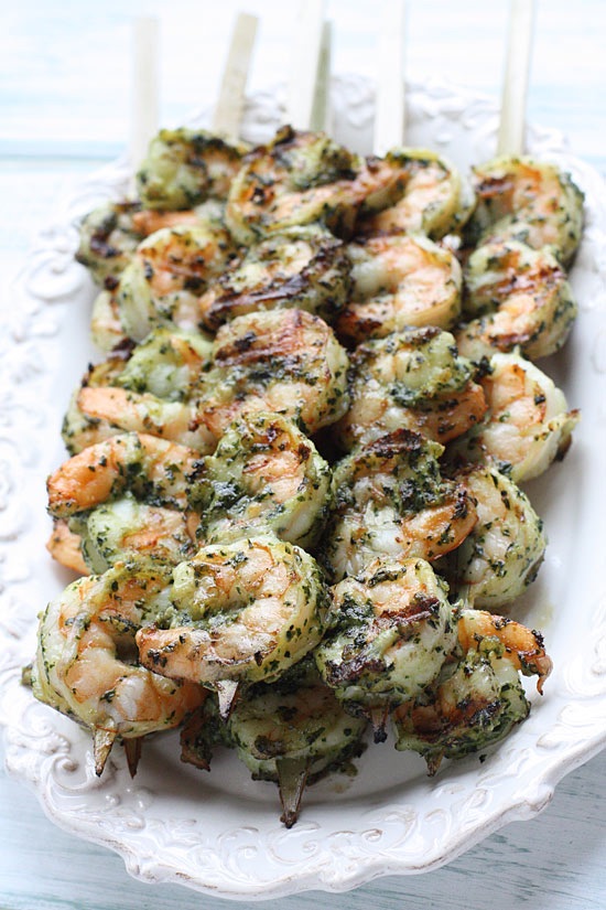 Grilled Pesto Shrimp Skewers | Recipe Cloud App