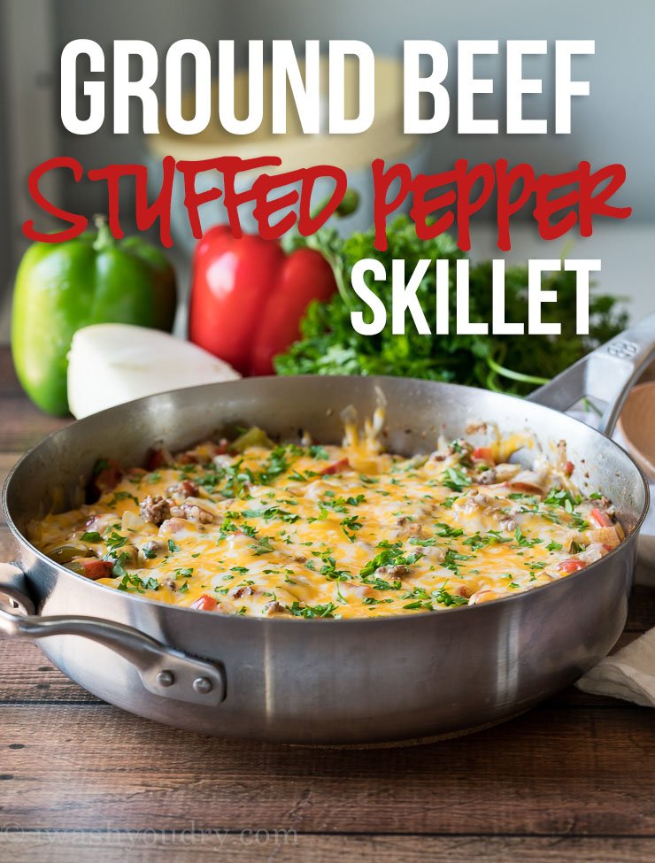 Ground Beef Stuffed Pepper Skillet | Recipe Cloud App