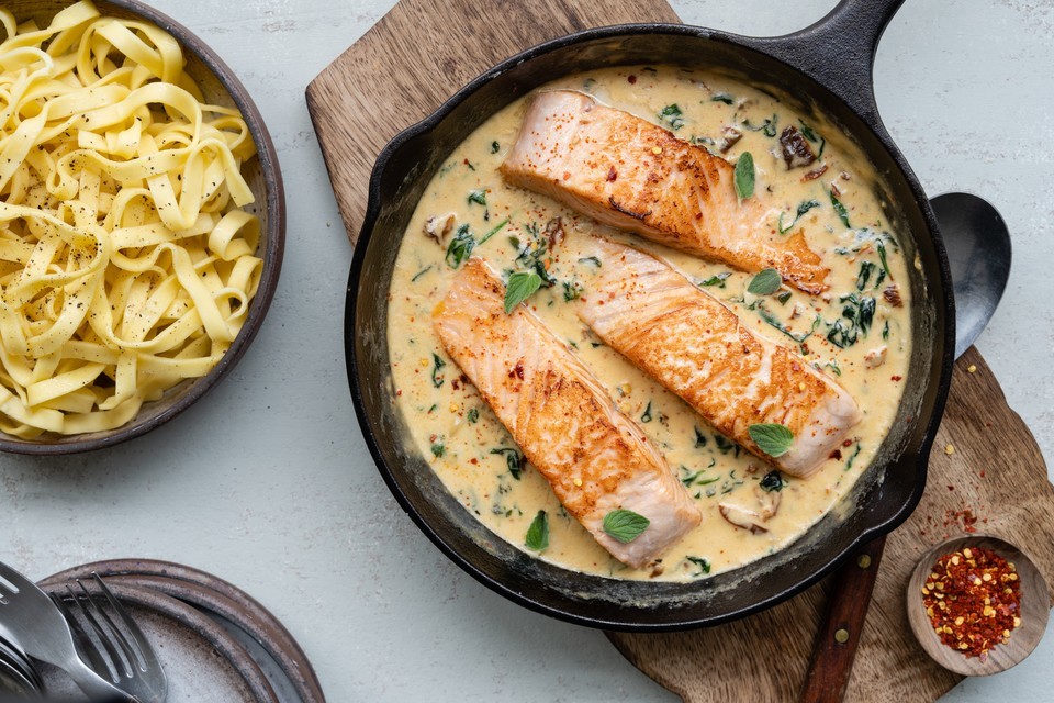 Romige Tagliatelle Met Zalm | Recipe Cloud App