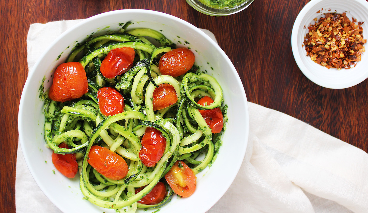 Zucchini Noodle Pasta With Kale Pesto | Recipe Cloud App