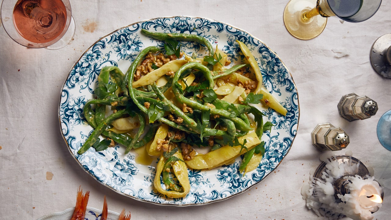 Romano Beans With Mustard Vinaigrette And Walnuts | Recipe Cloud App