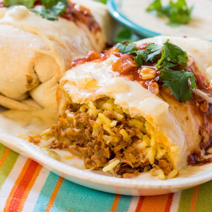 Pulled Pork: Burritos With Cheesy Sour Cream Sauce | Recipe Cloud App