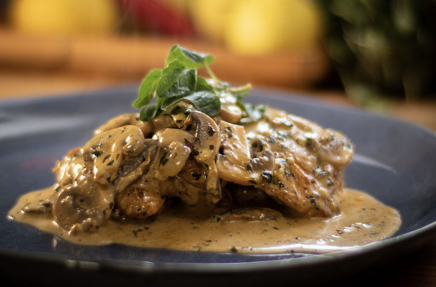 Chicken Thighs: Creamy Garlic, Mushroom & Oregano | Recipe Cloud App