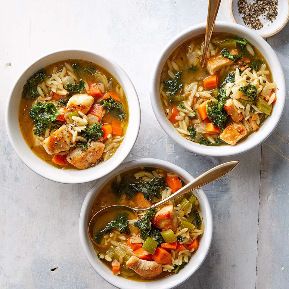 Lemon Chicken Orzo Soup With Kale | Recipe Cloud App