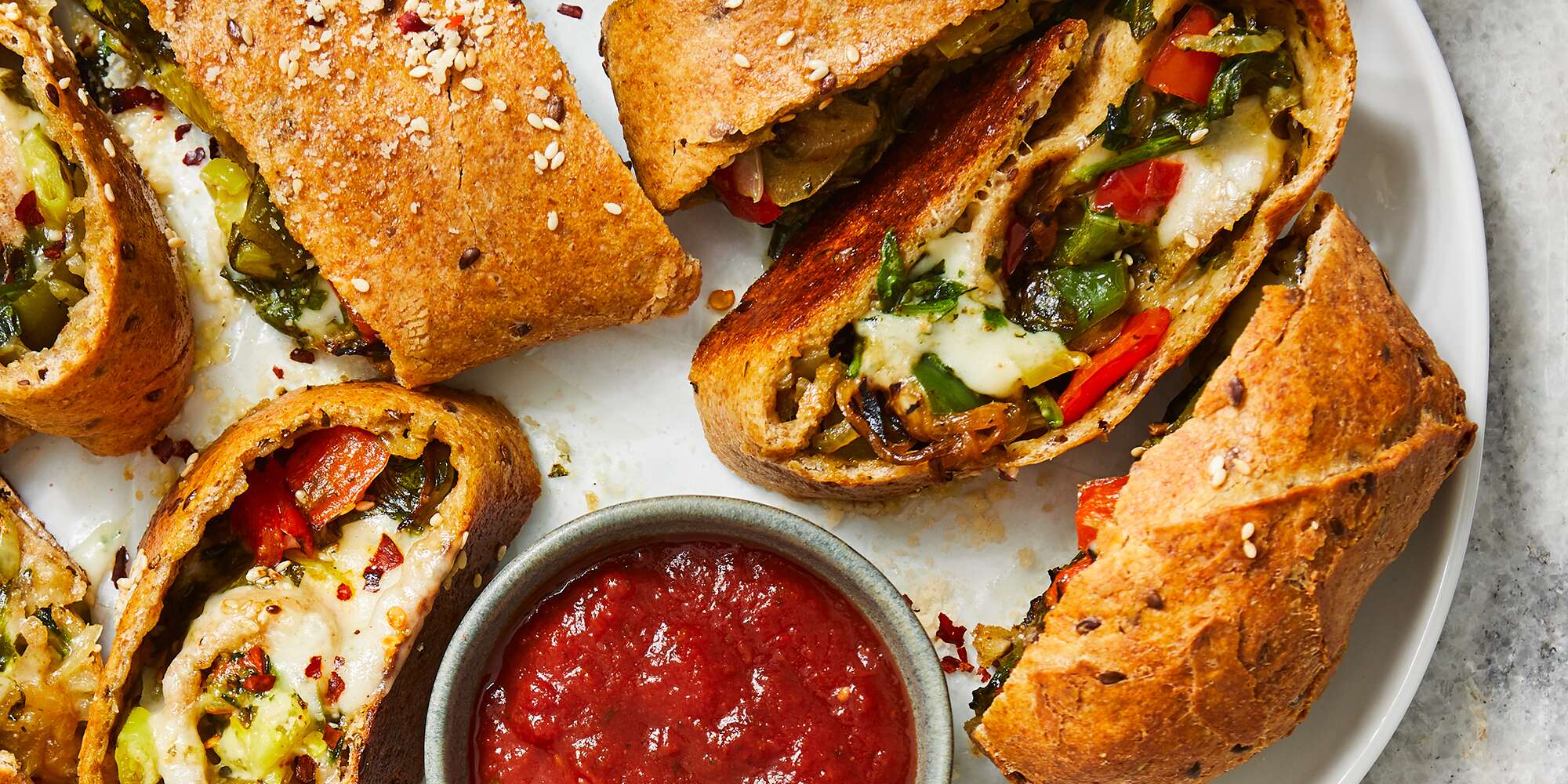 Pepper, Pesto & Spinach Stromboli | Recipe Cloud App