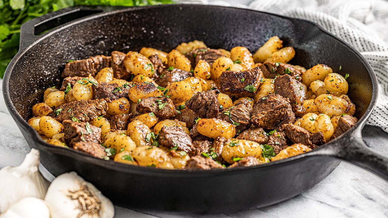 Sirloin Steak: Steak Bites and Gnocchi | Recipe Cloud App