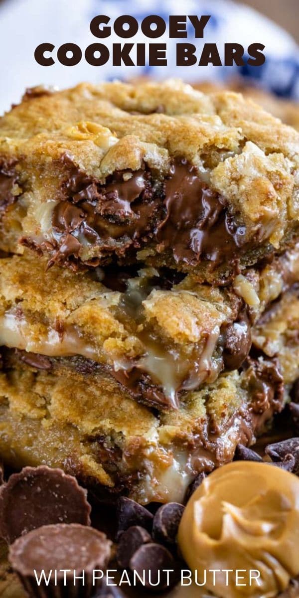 Peanut Butter Cup Gooey Cookie Bars | Recipe Cloud App