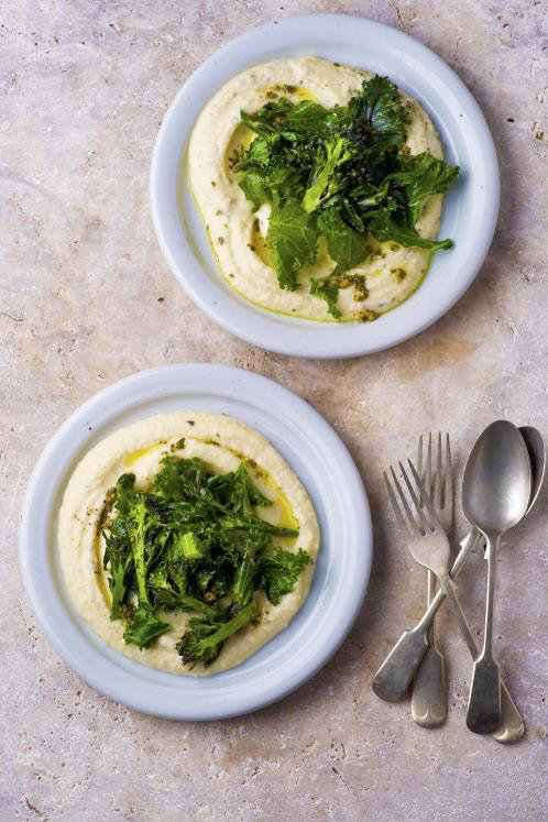 Stir-Fried Broccoli And Kale With Pesto Butter-Bean Mash | Recipe Cloud App