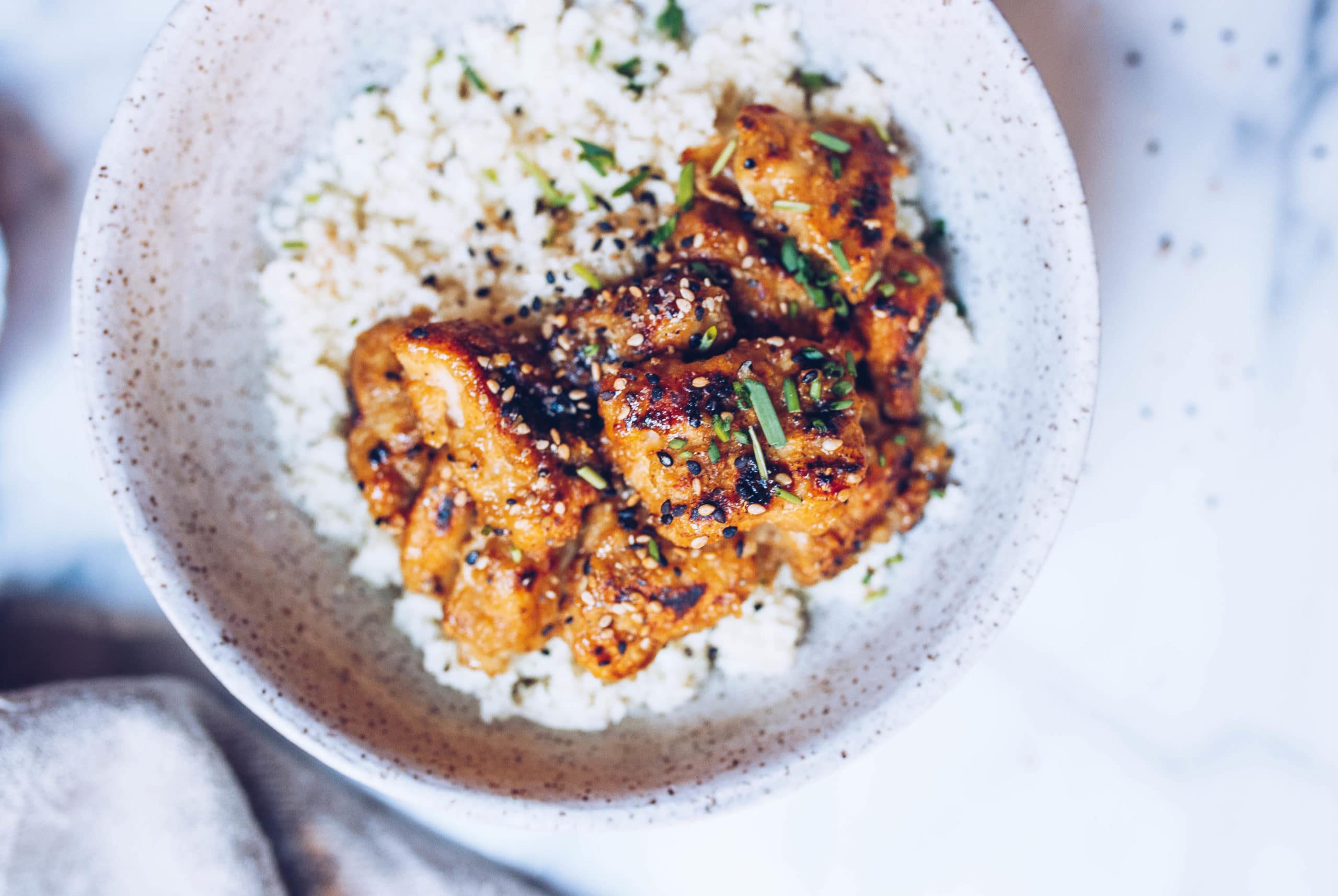 Paleo Crispy Sesame Chicken with Cauli Rice | Recipe Cloud App