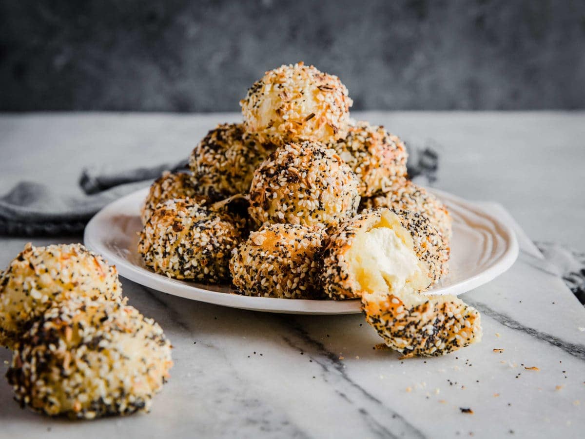Cream Cheese Stuffed Everything Bagel Bites - Low Carb, Gluten Free, Keto | Recipe Cloud App
