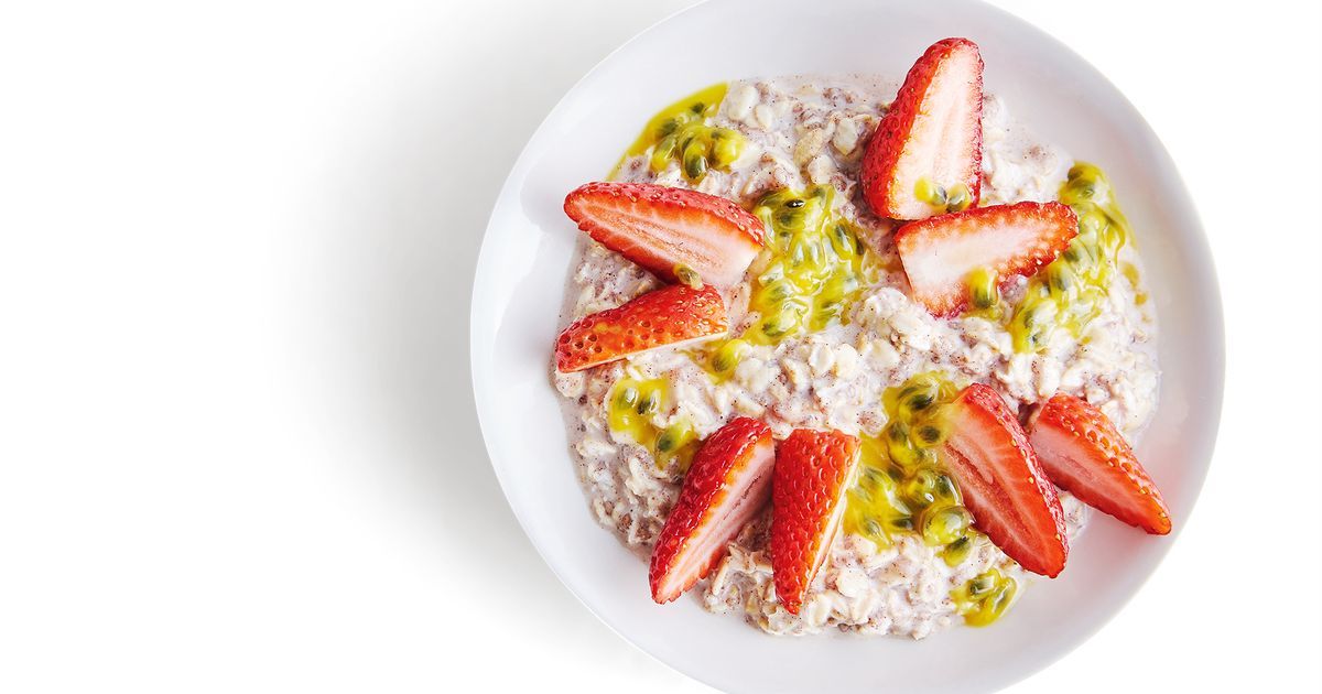 Overnight Oats With Strawberry & Passionfruit | Recipe Cloud App