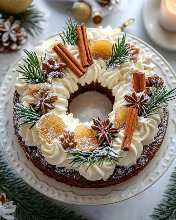 Spiced Gingerbread Wreath Cake | Recipe Cloud App