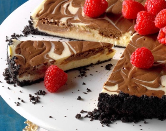 Chocolate Swirled Cheesecake | Recipe Cloud App