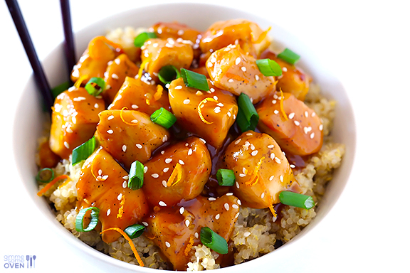 Skinny Orange Chicken Recipe | Gimme Some Oven | Recipe Cloud App