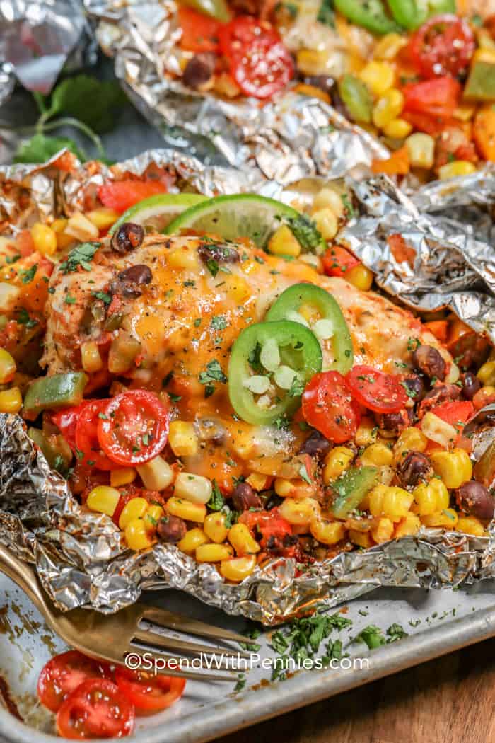Chicken Breast: Santa Fe Chicken Foil Packets | Recipe Cloud App