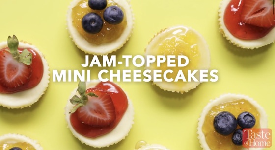 Jam-Topped Mini Cheesecakes | Recipe Cloud App