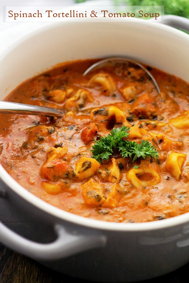 Spinach Tortellini Tomato Soup | Recipe Cloud App