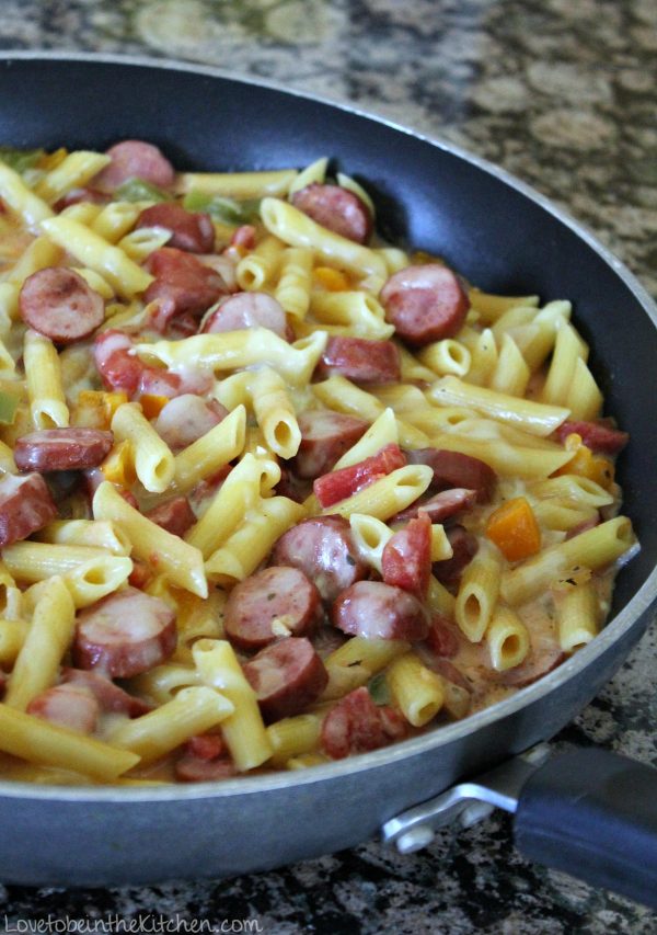 One Pot Cheesy Smoked Sausage Pasta | Recipe Cloud App