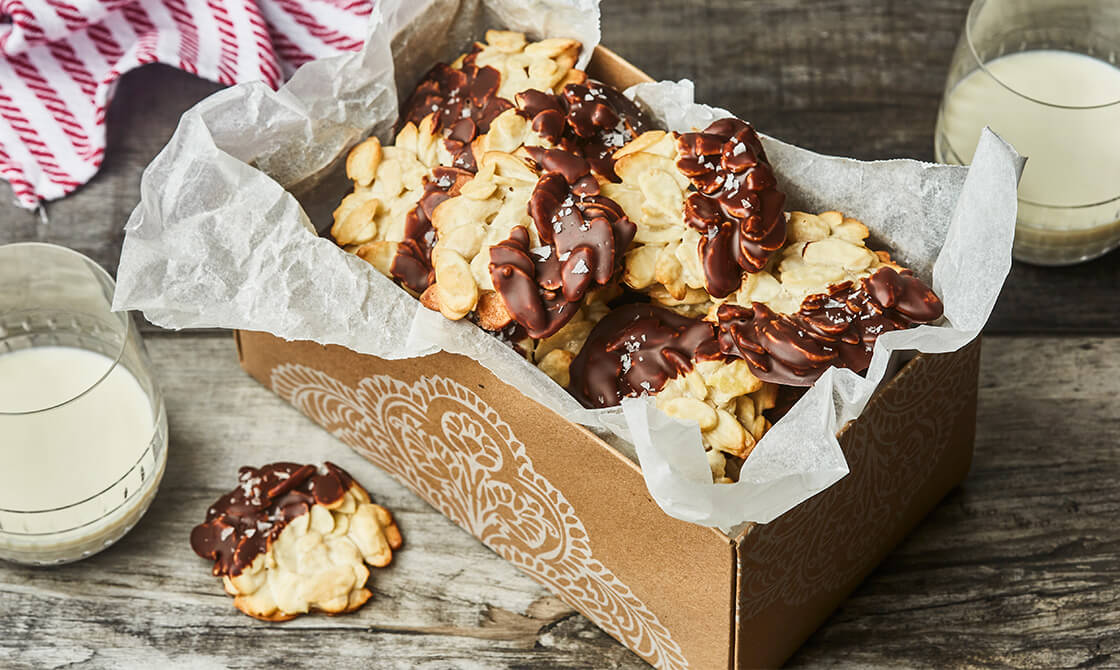 Chocolate Dipped Almond Wafer Cookies | Recipe Cloud App