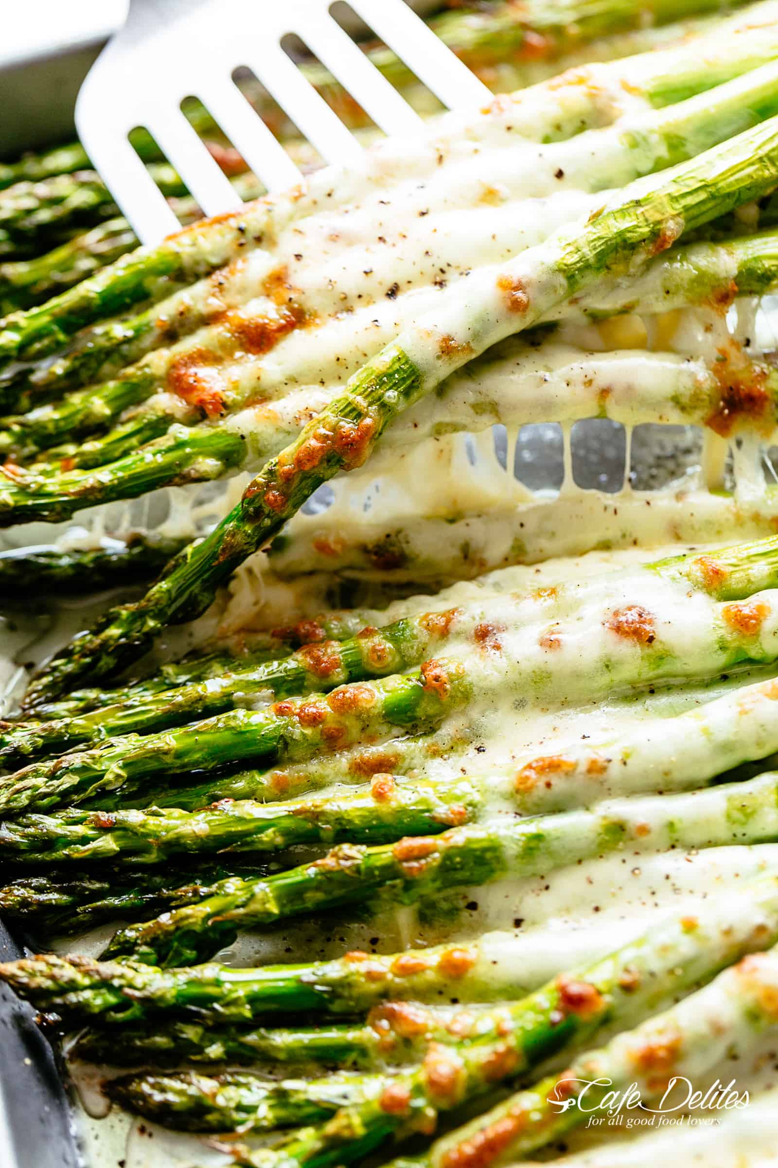 Cheesy Garlic Roasted Asparagus - Cafe Delites | Recipe Cloud App
