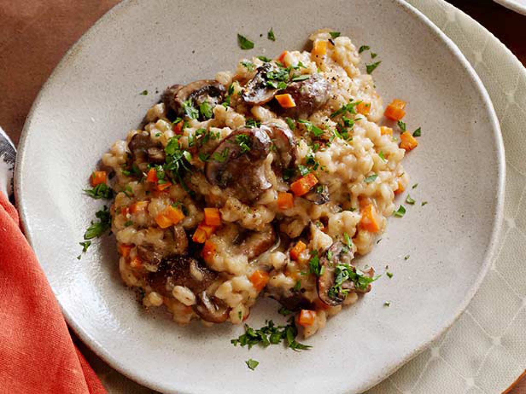 Slow Cooker Mushroom Barley Risotto Food Network Kitchen | Recipe Cloud App