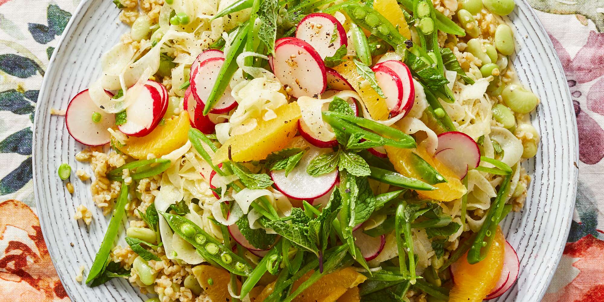 Orange-Mint Freekeh Salad With Lima Beans | Recipe Cloud App