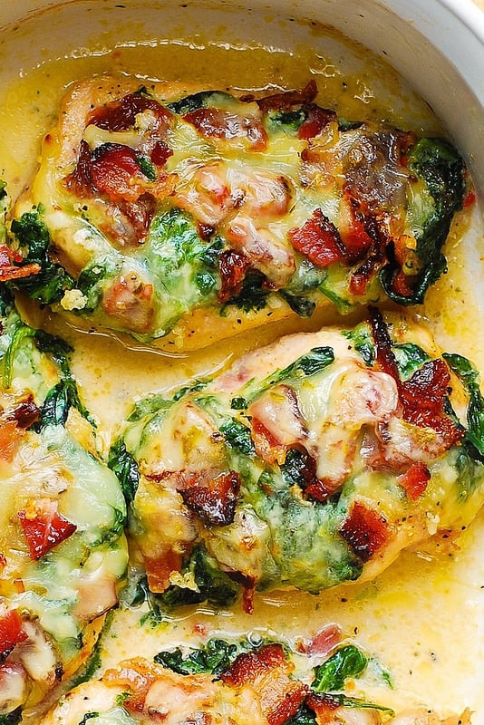 Chicken Breast: Sun-Dried Tomato, Spinach, And Bacon Chicken | Recipe Cloud App