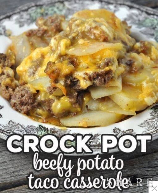 Crockpot potato taco casserole | Recipe Cloud App
