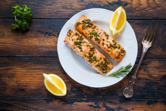 HERB-CRUSTED GRILLED SALMON | Recipe Cloud App