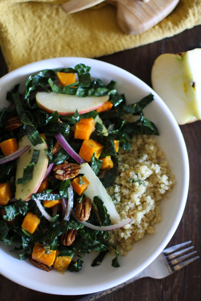 Roasted Butternut Squash Kale Salad with Orange-Sage Dressing | Recipe Cloud App