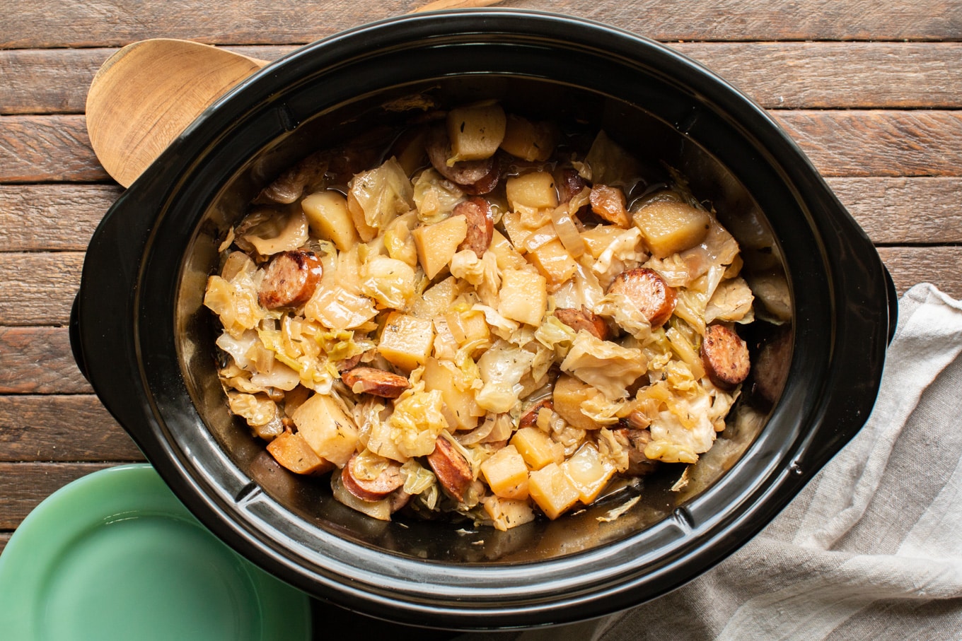 Kielbasa: Slow Cooker Potatoes & Cabbage | Recipe Cloud App
