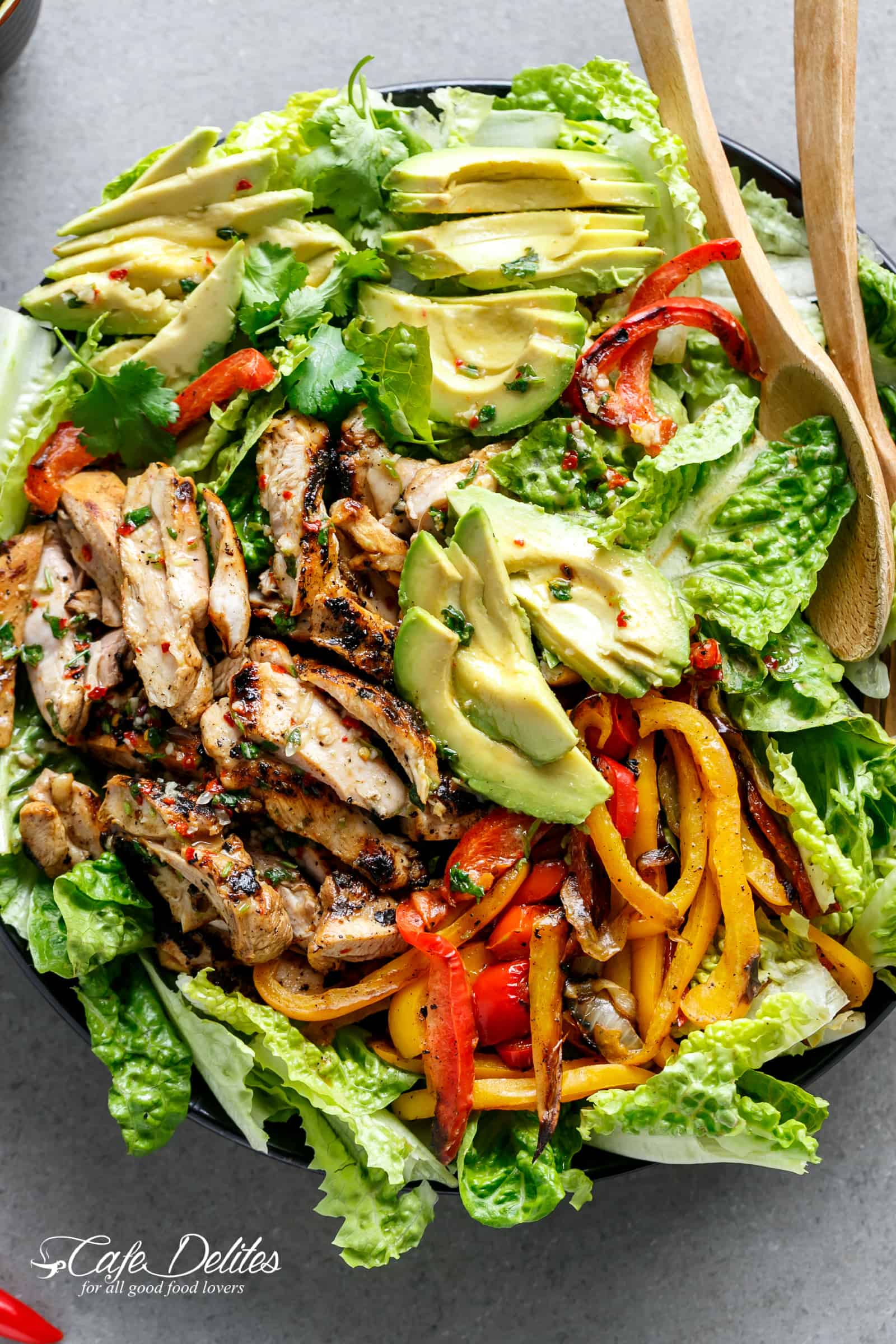 Grilled Chili Lime Chicken Fajita Salad (+ Video) - Cafe Delites | Recipe Cloud App