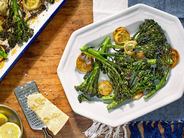 Roasted Broccolini And Lemon With Parmesan Recipe | Recipe Cloud App