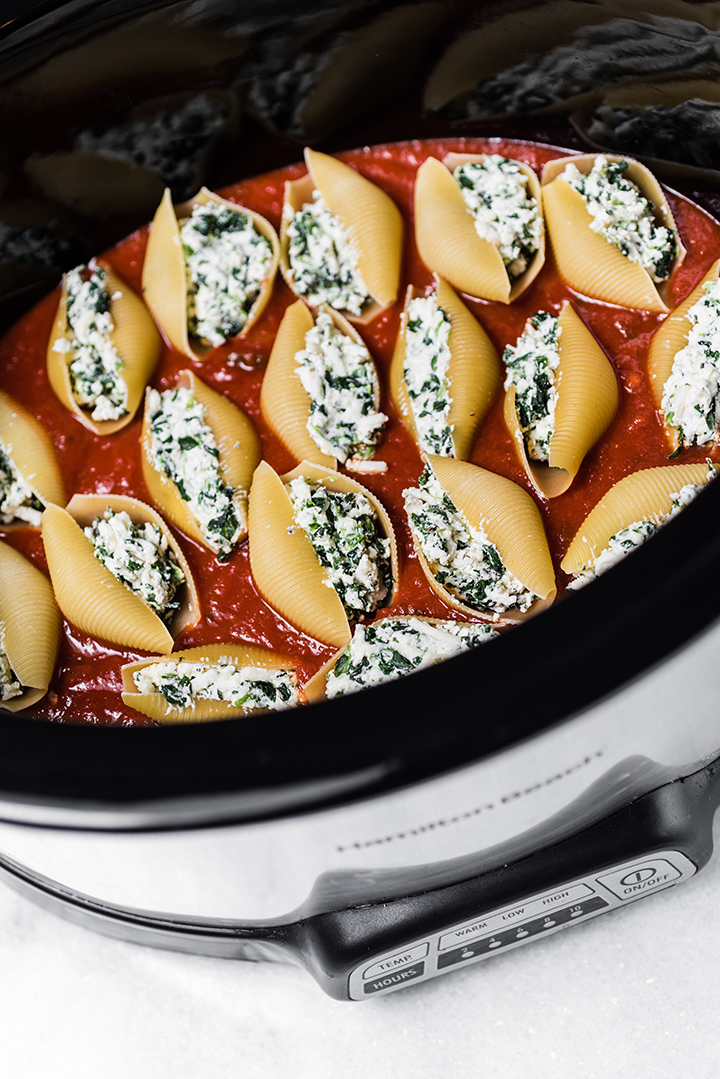 Slow Cooker Stuffed Shells with Spinach | Recipe Cloud App