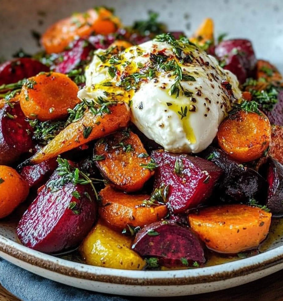 Roasted Beets And Carrot Salad With Burrata | Recipe Cloud App