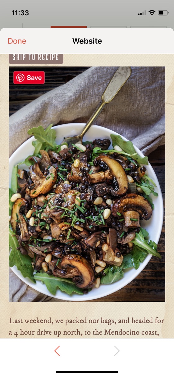 Mushroom Salad With Lentils And Caramelized Onions | Recipe Cloud App