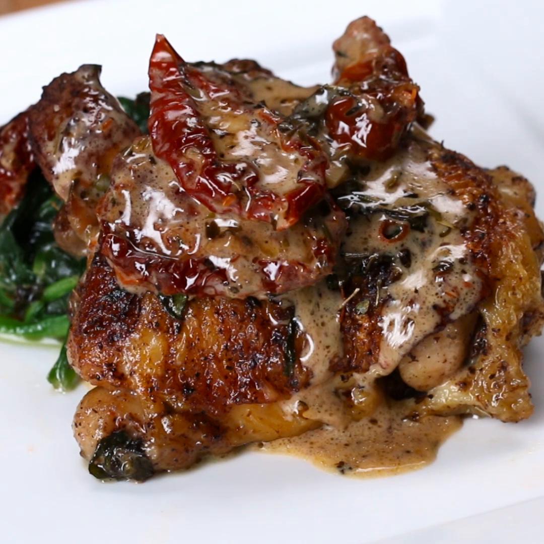 Chicken Thighs: With Sun-Dried Tomato Cream Sauce | Recipe Cloud App