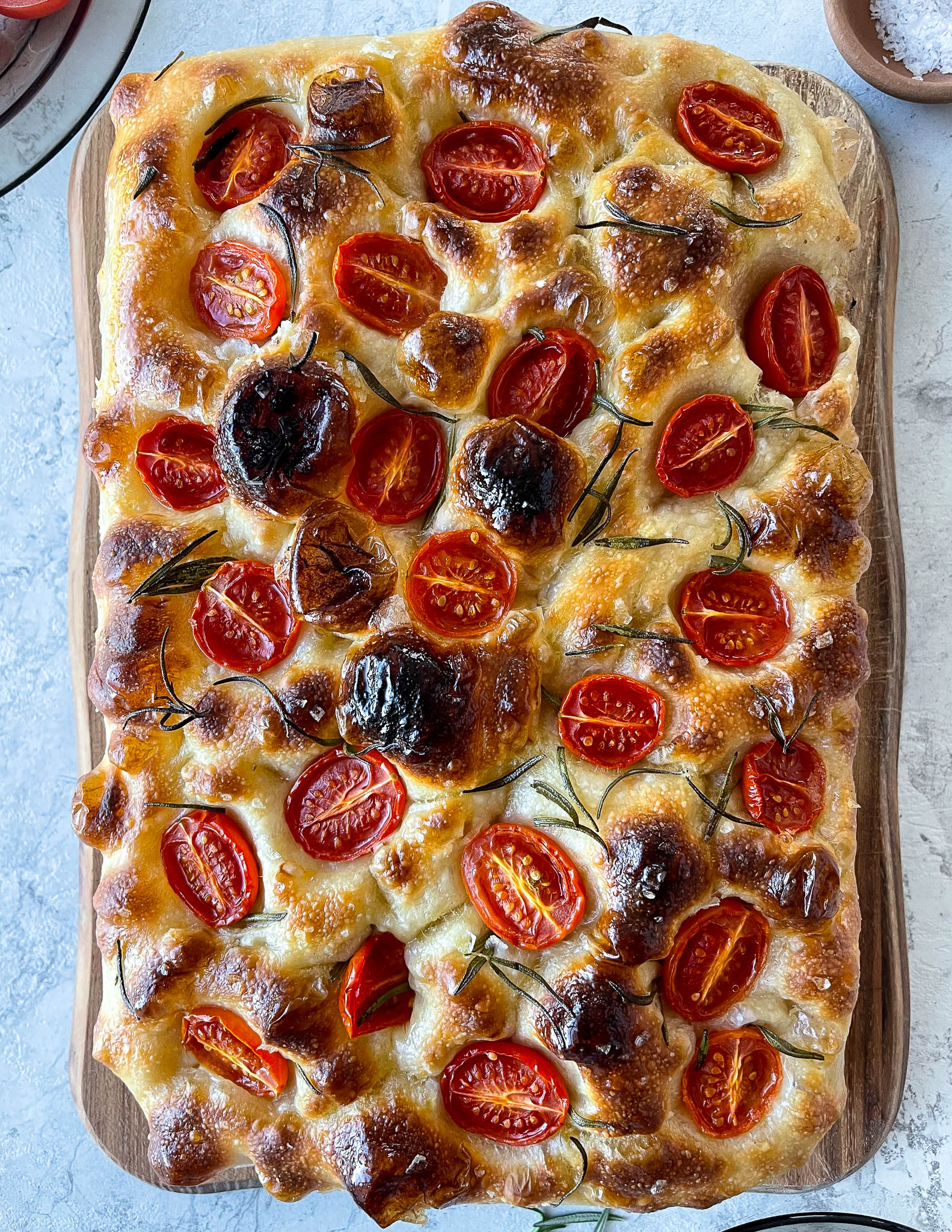 Sourdough Focaccia With Cherry Tomatoes & Rosemary | Recipe Cloud App
