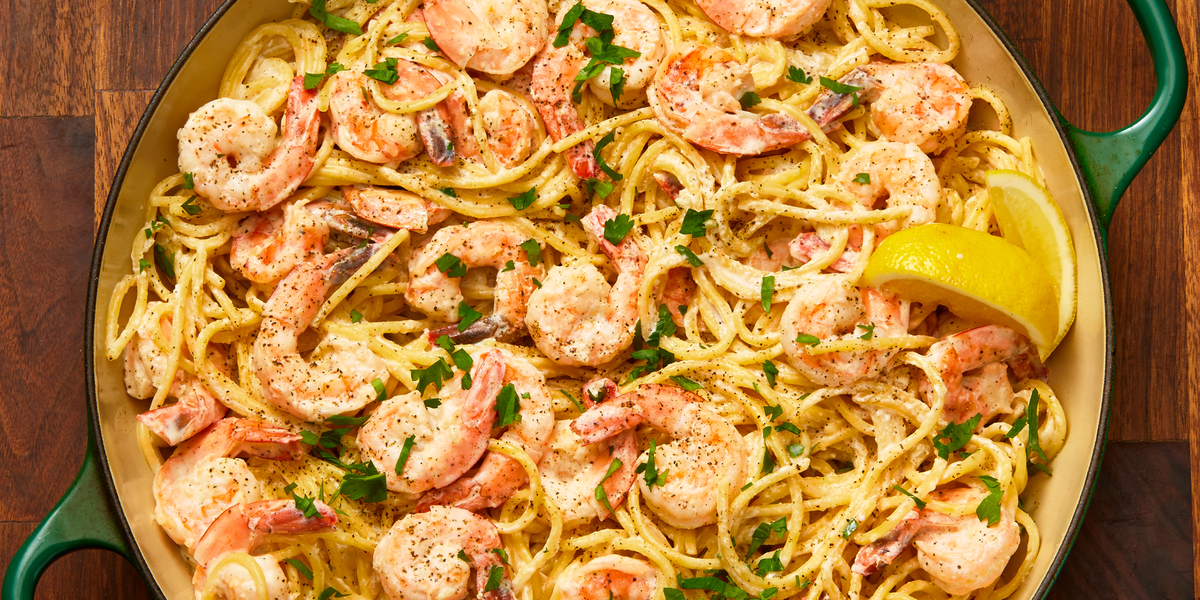 Spaghetti: Creamy Lemon-Pepper Shrimp | Recipe Cloud App