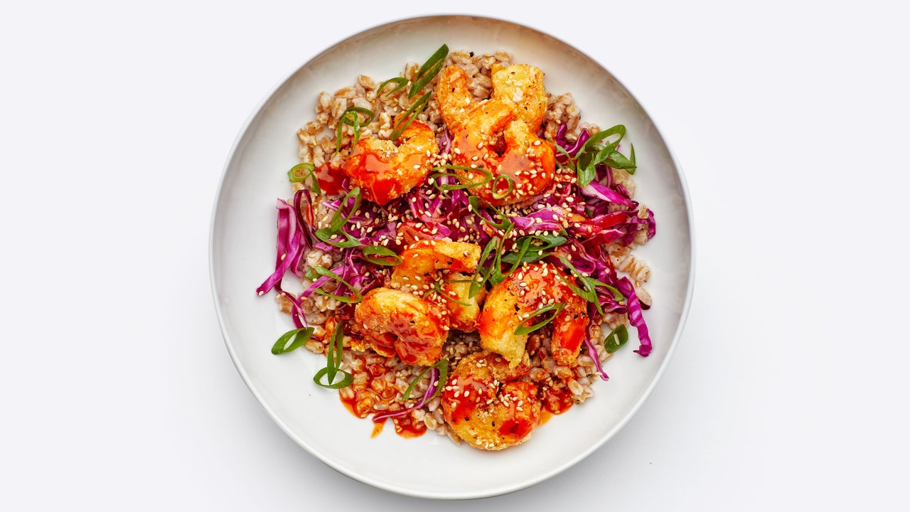 Crispy Pan-Fried Shrimp With Cabbage Slaw And Gochujang Mayo | Recipe Cloud App
