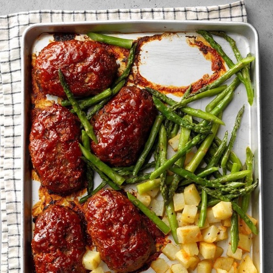 Mini Meat Loaf Sheet-Pan Meal | Recipe Cloud App
